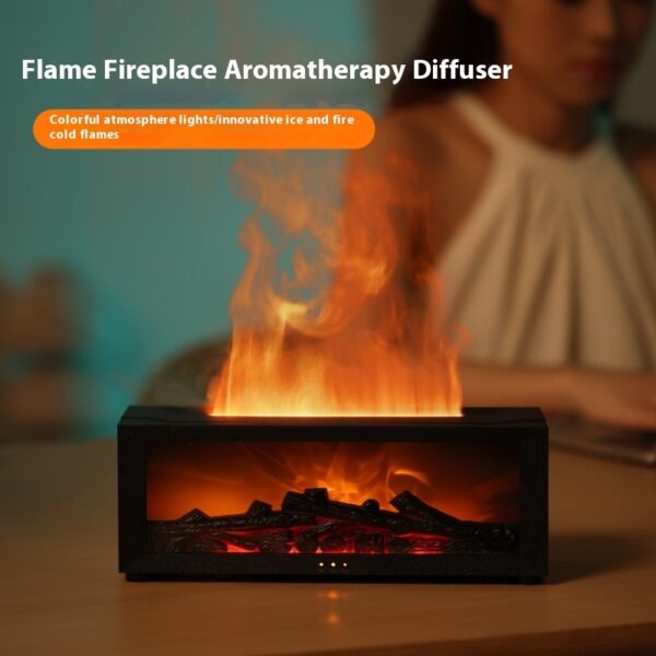 New Flame Aromatherapy Machine Colorful Essential Oil Diffuser Home Large Fog Volume Flame Humidifier 3D Flame Fireplace Machine - Image 6