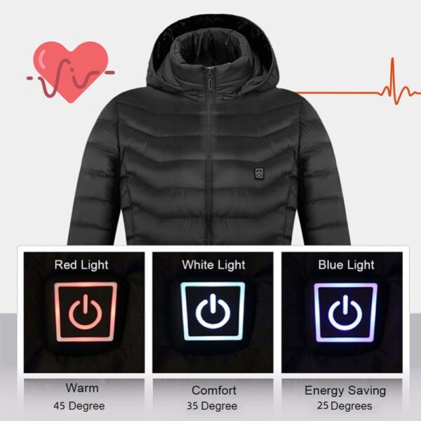 New Heated Jacket Coat USB Electric Jacket Cotton Coat Heater Thermal Clothing Heating Vest Men's Clothes Winter - Image 2