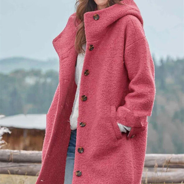 Women's Temperament Thickened Tweed Medium-length Trench Coat - Image 4