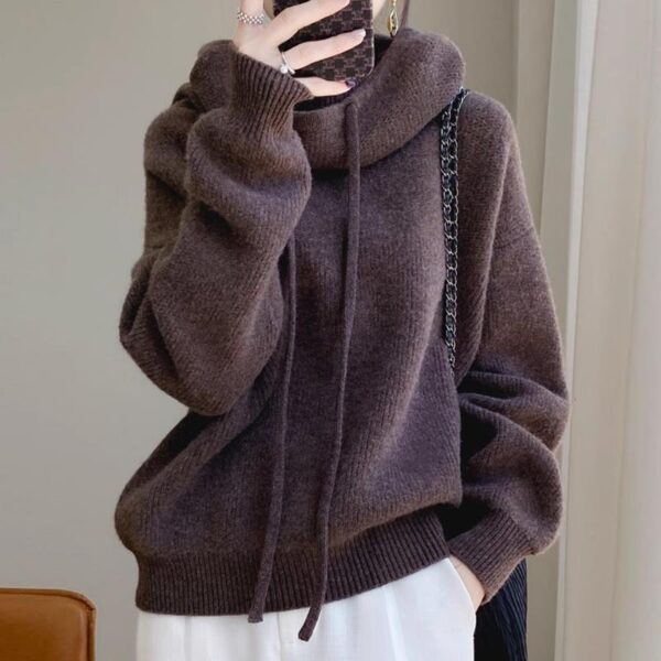 Women's Sweater Thicken Lazy Style All-match Long-sleeved Autumn Winter Warm Casual Sweater For Women - Image 3