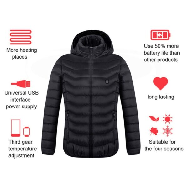 New Heated Jacket Coat USB Electric Jacket Cotton Coat Heater Thermal Clothing Heating Vest Men's Clothes Winter - Image 5