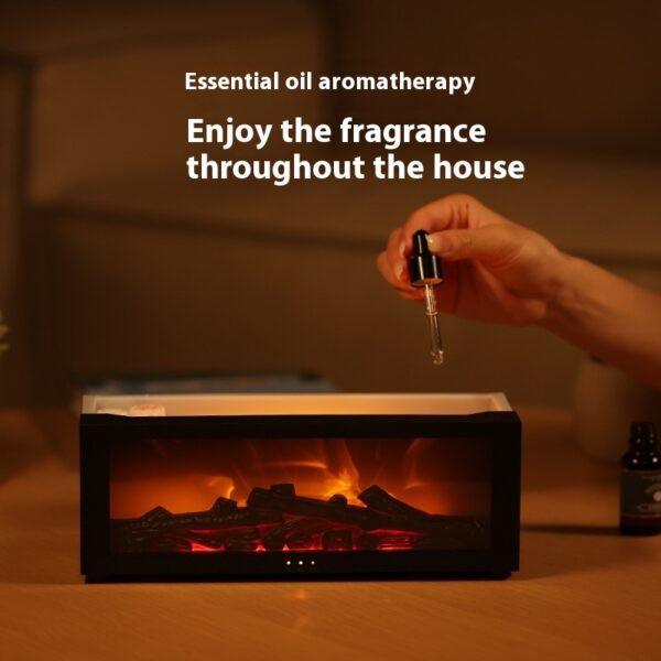 New Flame Aromatherapy Machine Colorful Essential Oil Diffuser Home Large Fog Volume Flame Humidifier 3D Flame Fireplace Machine - Image 5